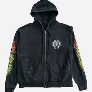 Chrome Hearts Black Gradient Circle Logo Zip Hoodie